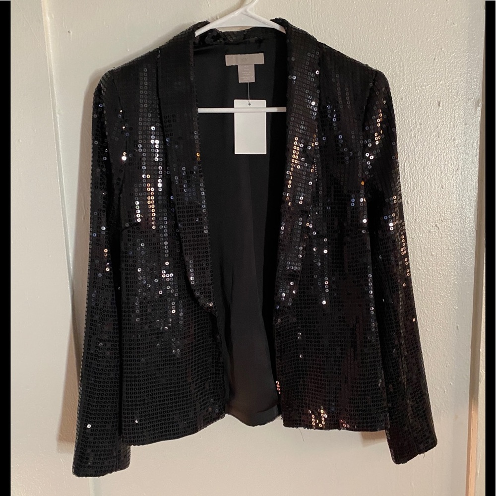 NWT H & M tuxedo sequined jacket (S)